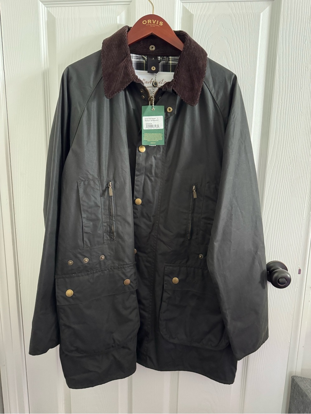 Barbour Men's Waxed Cotton Field Jacket - Dark Sage- 125th anniversary